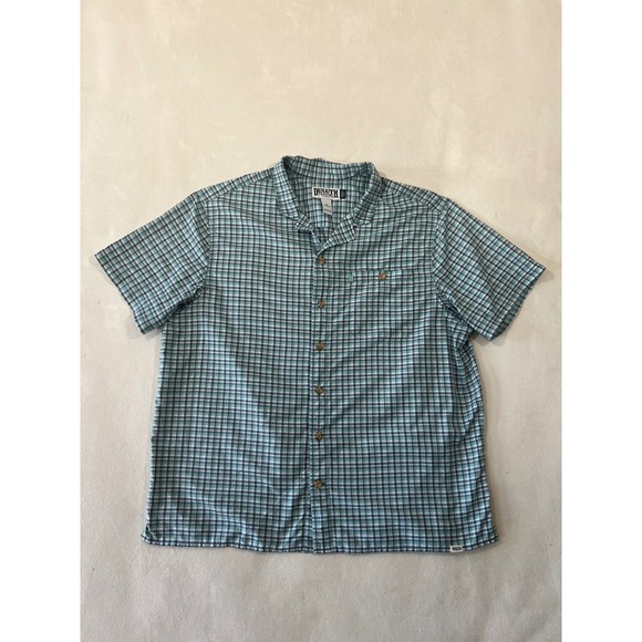 Duluth Trading Co Other - Duluth Trading Co Mens XL Relaxed Fit Untucked Plaid Short Sleeve Shirt Green